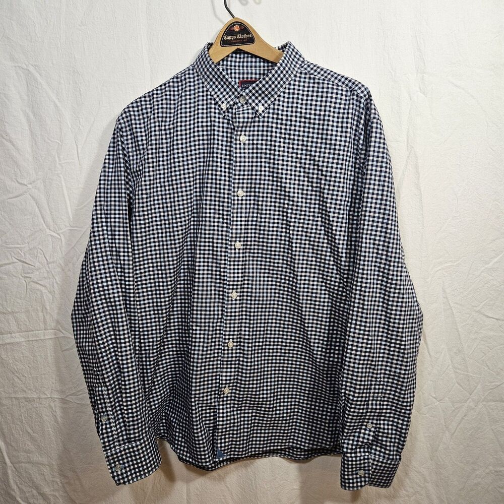 UNTUCKit Marquette Wrinkle Free Shirt 2XL Reg Blue Plaid Cotton Button Down
